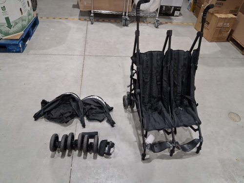 INGENUITY 3DLITE DOUBLE UMBRELLA STROLLER-EACH SEAT UP TO 50 POUNDS-BLACK-(MODEL:31923) image 3