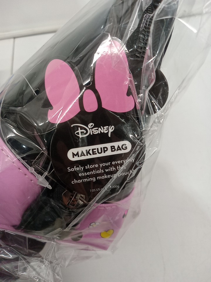 The Creme Shop Disney Minnie Mouse Travel Makeup Pouch with Zipper Closure - 9.5" - Pink / Black image 3