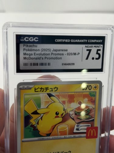 CGC GRADED 7.5 NEAR MINT+ PIKACHU POKEMON 2025 JAPANESE MEGA EVOLUTION PROMOS 020/M-P MCDONALDS PROMOTION CARD image 2