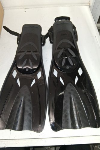 UNISEX ADULT BLUE BY CRESSI SHORT ADJUSTABLE FINS - LARGE/EXTRA LARGE - BLACK image 4