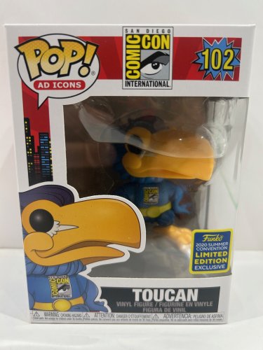 Funko pop! **2020 summer convention** Ad icons: San Diego comic con international - toucan vinyl figure (#102) image 2