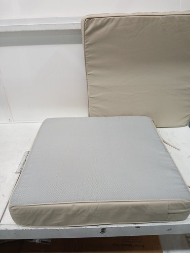 2pk outdoor patio bottom seat cushion - 24" x 24" - beige image 4