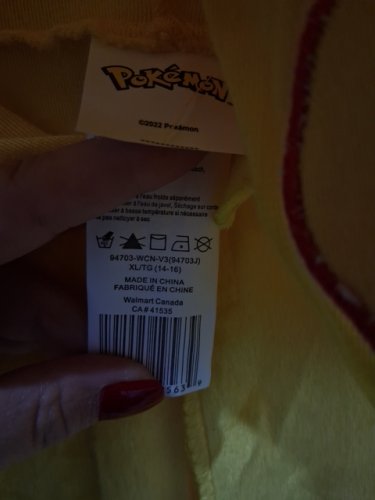 YOUTH DISGUISE POKÉMON PIKACHU ONE PIECE COSTUME - EXTRA LARGE/14-16 YEARS - YELLOW (STYLE: 94703J) image 3