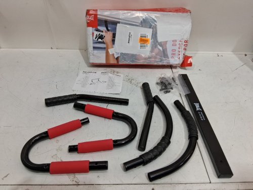 everlast fit pro door frame pull-up bar with 12 grip positions - 300lbs max - black/red (model : ET9960BK) image 3