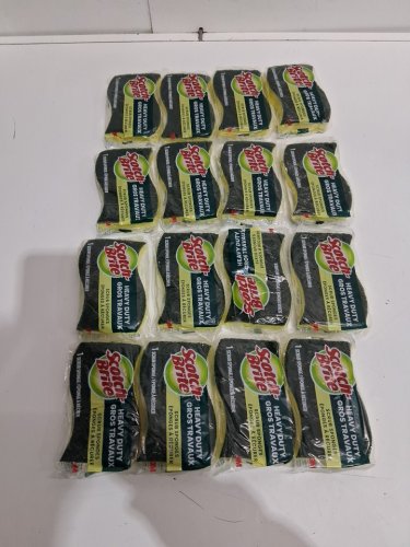 16PK SCOTCH-BRITE HEAVY DUTY SCRUB SPONGES - YELLOW / GREEN (MODEL:1967168) image 2