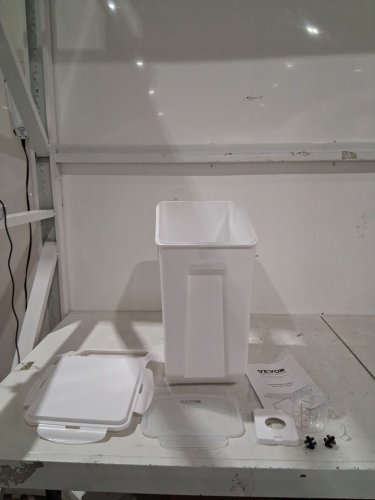 rice storage container with scoop - 20L - white (model: F-8909) image 2