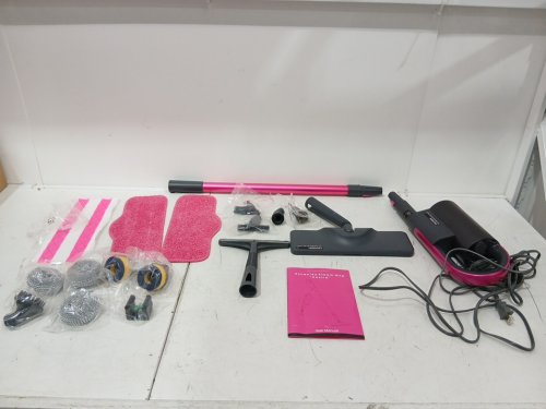 Schenley Detachable Handheld Steam Mop Cleaner with 7-in-1 Multi-purpose Accessories & Washable Microfiber Pads - pink/grey (model: slfcsm064) image 3