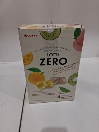 27pk lotte zero gummy candies with zero sugar - peach, yuzu and kiwi flavored image 2