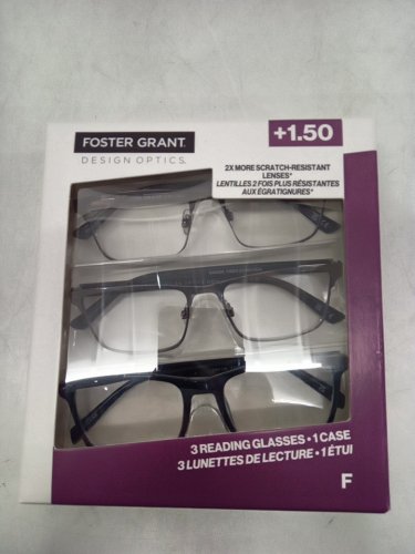 3PK FOSTER GRANT scratch resistant lenses reading glasses - +1.50 - assorted colours image 2