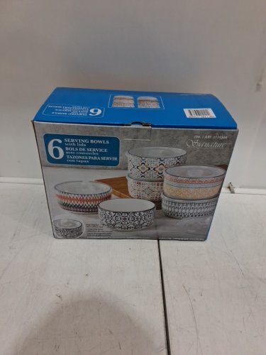 6pc signature serving bowls with vented lids- multi colored (model:1119304) image 2