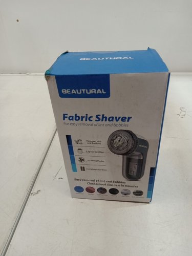 BEAUTURAL BATTERY OPERATED LINT REMOVER FABRIC SHAVER WITH 2 SPEEDS AND TWO REPLACEABLE BLADES - WHITE/grey - (model: lt-144) image 2