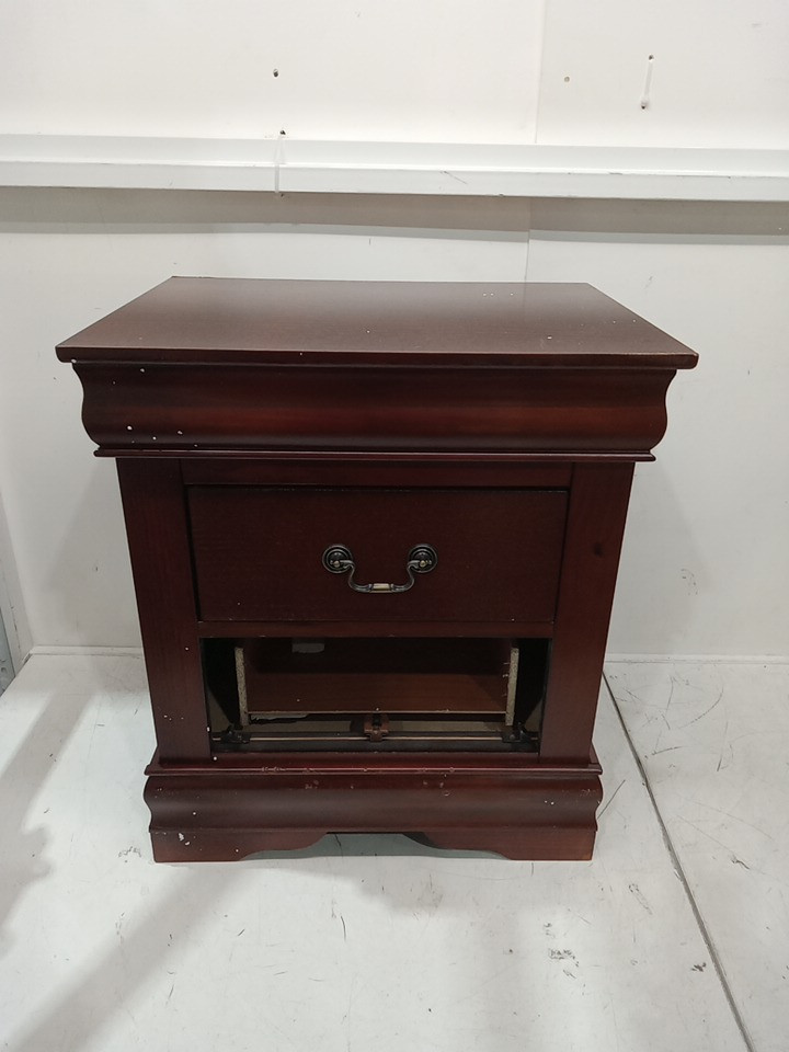 louis philippe 2-drawer modern wooden nightstand - 20.8" x 15.5" x 23.4" - cherry (model: fm7866ch-n) image 3