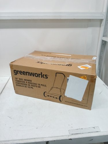GreenWorks 16" Reel Lawn Mower with Grass Catcher - Green (Model: 25052) image 2