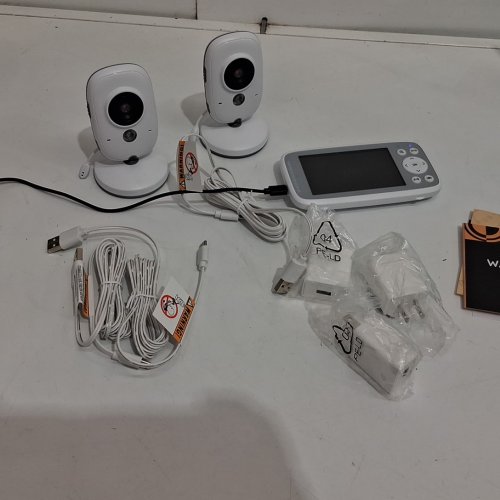 2pk Boifun No WiFi Baby Monitor Camera with 2-Way Audio - 4" screen - white (model: vb616-2) image 3