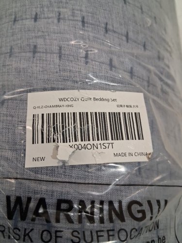 3PC WDCOZY RUSTIC PICK STITCH QUILT SET - KING - CHAMBRAY BLUE image 2