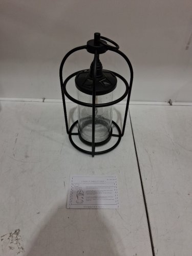 evergreen Edison Solar Led Lantern - 16" - black (model: 1514590 ) image 4