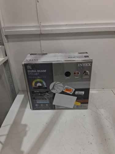 INTEX DURA-BEAM SERIES DELUXE COMFORT PLUSHFIBER-TECH inflatable AIR mattress WITH INTERNAL ELECTRIC PUMP - 18" - QUEEN - grey (MODEL : AP619D/64413ED) image 2