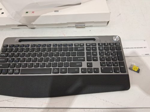 GAMCATZ WIRELESS KEYBOARD - 2.4G USB-A THIN RECHARGEABLE COMBO KIT - black/grey (MODEL: B07RJX894K) image 3