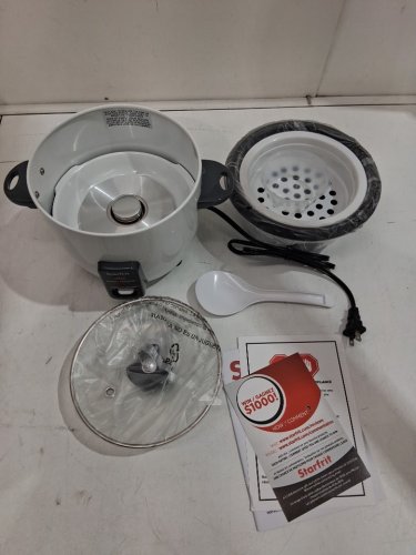 STARFRIT ELECTRIC RICE COOKER - 6 CUP CAPACITY - WHITE (MODEL: 024734) image 4