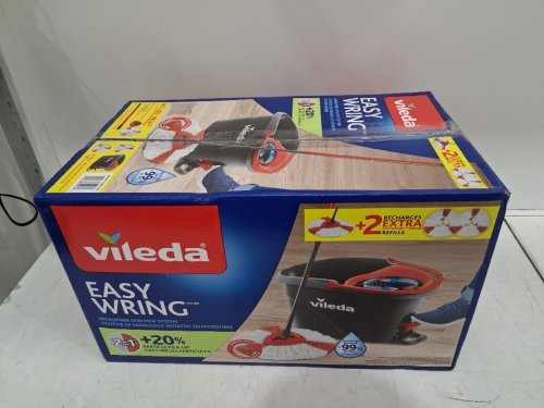Vileda EasyWring Spin Mop and Bucket System with 2 Extra Refill Heads and Telescopic Handle - Black/Red (Model: 1898219) image 4