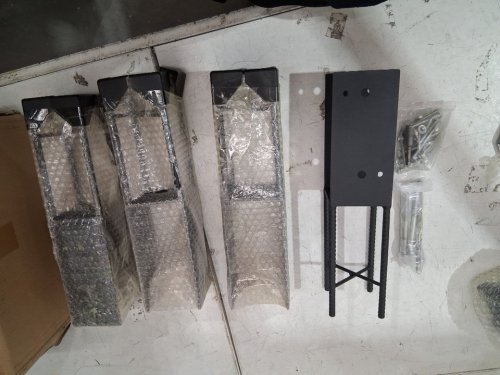 4PK Heavy Duty Stainless Steel U-Shaped Post Anchors 4"x4" Wet Concrete Fence Post Holder - BLACK image 3