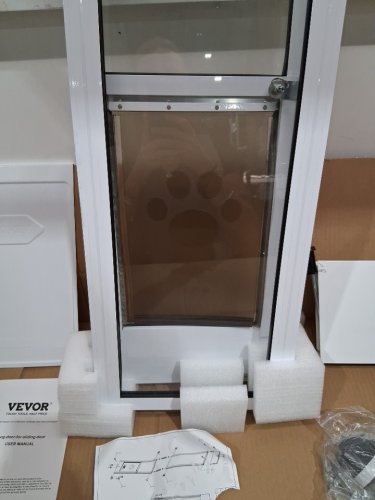 vevor Dog Door for Sliding Glass Door - 75-7/8" to 80-11/16" - White (model: cwm03-m) image 5