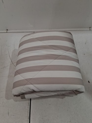 Below Zero reversible Cooling Throw Blanket - 60" x 70" - LIGHT BROWN BEIGE stripes/solid (model: 1991350) image 3