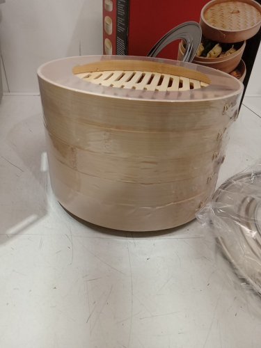 4pc infuse bamboo steamer set - 10" - natural/silver (model: 1973781) image 4