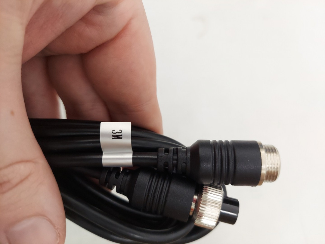 M12 4-Pin Aviation Plug Video Extension Cable for CCD Reversing Camera Camper Trailer - 3M -BLACK image 3