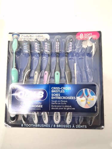 6pk oral b cavity prevention cross action criss-cross bristle soft toothbrushes - various colours image 2