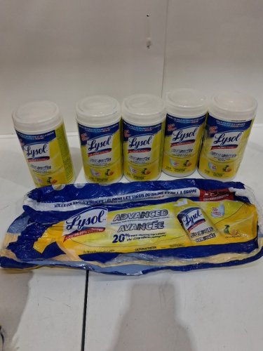 5pk lysol advanced disinfecting wipes - 550 wipes total - citrus scent (model: 1708072) image 2