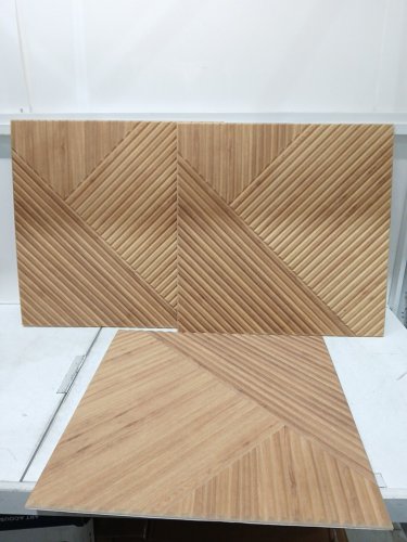 3PK bubos large acoustic wall panels soundproof decorative self-adhesive for studio office home - 23.6" x 23.6" - Wood grain / beige image 4