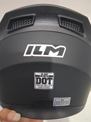 ILM adults Motorcycle Dual Visor Flip up Modular Full Face Helmet DOT certified - medium (57-58) - matte black (model: ILM-902) image 8