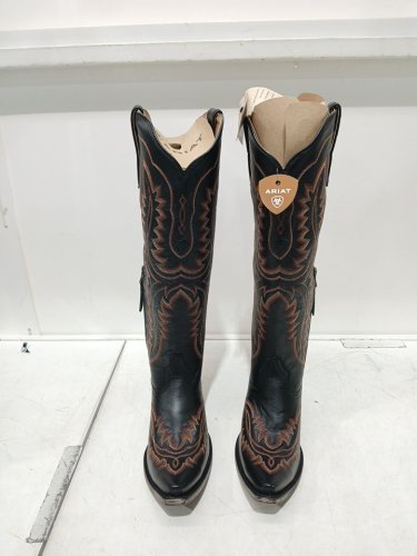 women's ariat Casanova Western cowboy  Boot with side partial zip - size 9- brooklyn black - (style: 10042447) image 8