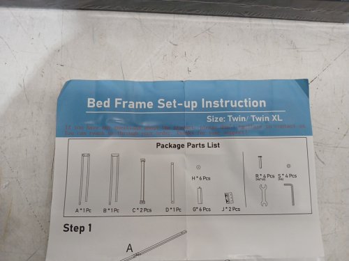 homzene box spring support frame with heavy duty iron - 7" x 39" x 80" - twin xl - black (model: lcl02-7) image 2