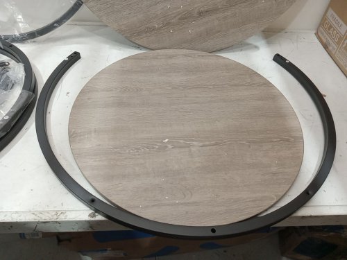 2pc censi modern round nesting coffee table - 24" - grey (model: nc800rgw) image 5