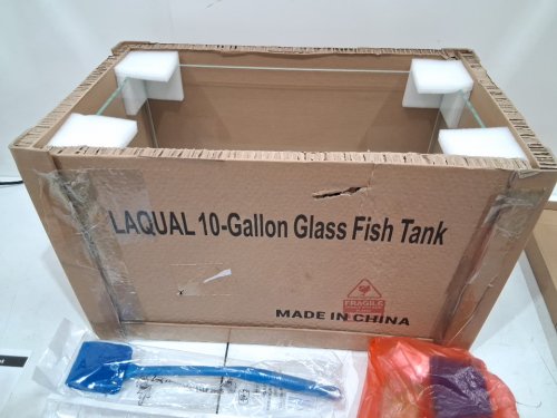 LAQUAL ULTRA CLEAR RIMLESS GLASS SMALL FISH TANK with water changer siphon - 10GAL - 12" x 20" x 10" - CLEAR GLASS (MODEL: LAQUAL-10G) image 5