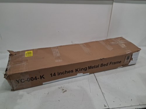 Heavy Duty Slat Support Metal Platform Bed Frame - King 14" - Black (YC-004-K) image 2