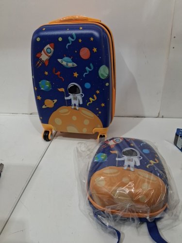 2PC COSTWAY Kids Luggage Set Rolling Suitcase & Backpack - BLUE - (MODEL:BG51209) image 4