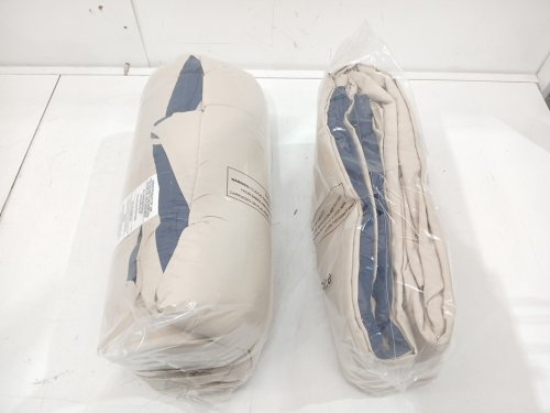 3PC Bedtreat Reversible Comforter Set - Full - Beige/Blue image 4
