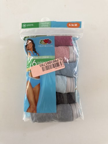 6PK WOMEN'S FRUIT OF THE LOOM BIKINI UNDERWEAR - MEDIUM - ASSORTED COLOURS image 2