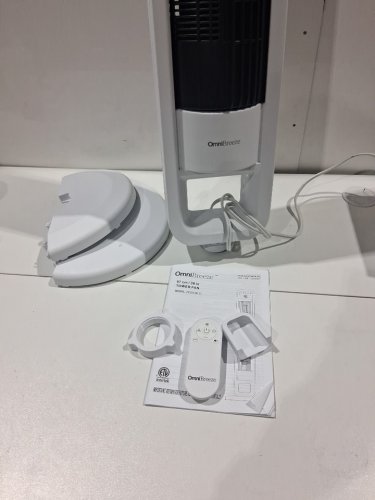omnibreeze premium 38" Rotating tower fan with wifi CONTROL, 5-SPEEDS & REMOTE - white/BLACK (model: 5333021/dc2313r-g) image 4