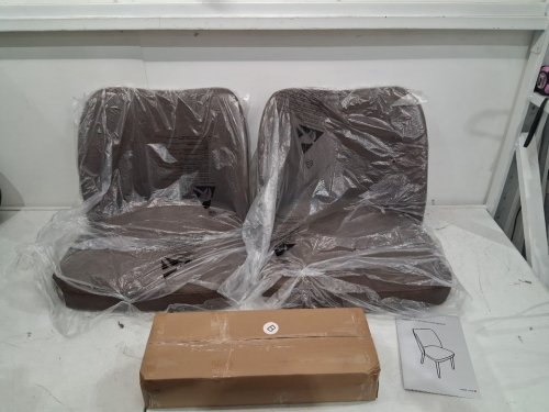 2PK COLAMY leather wood dining chairs - DARK brown (model: 3008) image 4