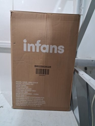 INFANS Foldable High chair with Multiple Adjustable Backrest-Black -  Gray (Model:BB5250DKGR) image 2