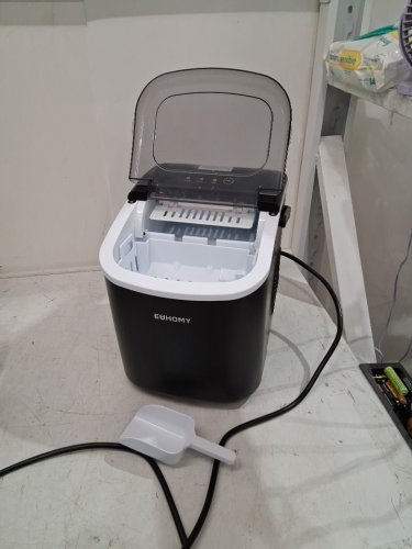 EUHOMY Countertop Ice Maker Machine with Handle, Basket and Scoop - MAKES 26LB/Day - BLACK (MODEL: im-06d/IM001-Bbl-CAEH) image 3