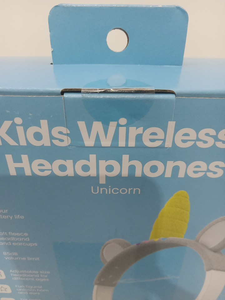 Kid's Gems Wireless Headphones with soft fleece coverings - 6hr battery life - 85dB - aux cord included - Unicorn image 4