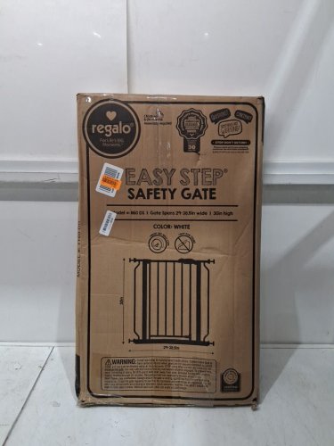 REGALO EASY-STEP METAL WALK-THROUGH SAFETY GATE - 30" X 29'' - 38.5'' - WHITE (MODEL: 1160DS) image 2