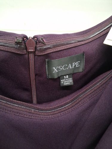 women's xscape off the shoulder with pleated bodice - size 14 - mulberry/purple (style : 6370XA) image 5