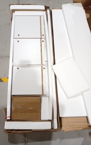 Homfa Shelf Storage Organizer with 3 Movable Drawers - 35.4" x 39.4" x 13" - White (Model: FPB-488) image 4