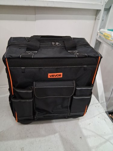 Heavy Duty Rolling Tool Bag on Wheels with 25 Pockets Adjustable Telescoping Handle & Stable Base - 110lbs cap - black (model: 15yc600y) image 3